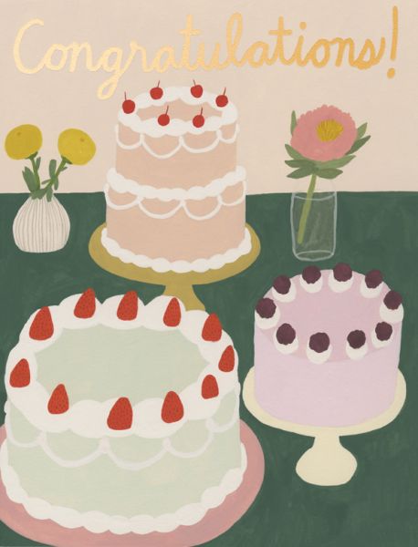 [RC-C-PUG2695F] Foil Card-Cake Celebration