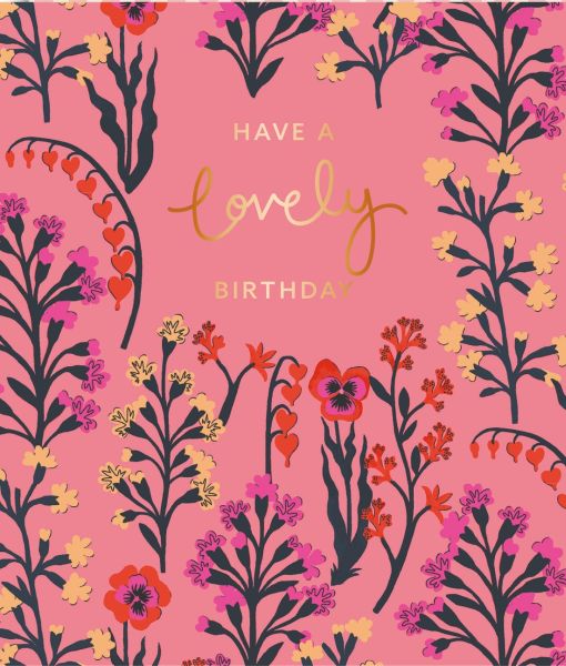 [CK-CL-8077] Card-Pink Floral Birthday