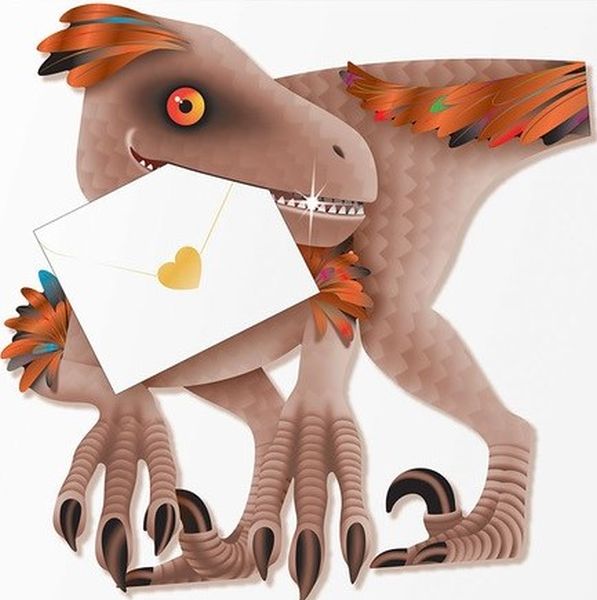 [SD-DI198] 3D Card-Velociraptor