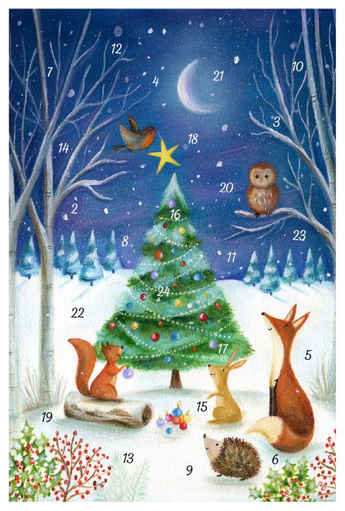 [KV-XCAL-6-12503] Advent Cal-Card-Decorating Tree Portrait