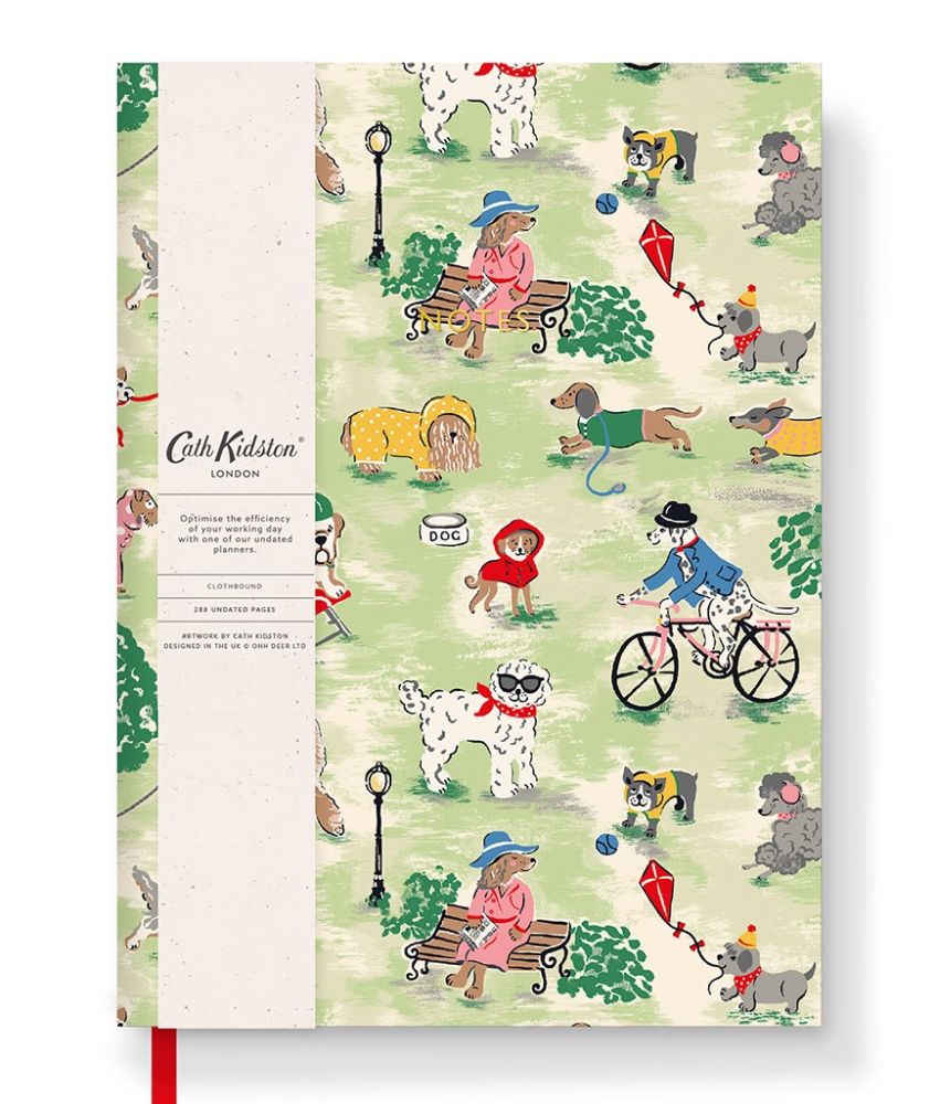 [CK-SN-3-A5-10477] A5 Premium Soft Cloth Cover Thick Notebook-Dogs in the Park