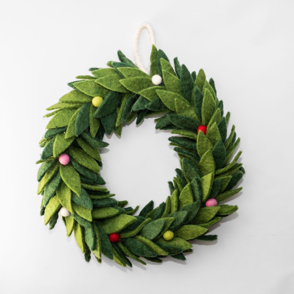 [GI-XD-WRL005] Charity Wreath Large-Felt Leaves and Balls