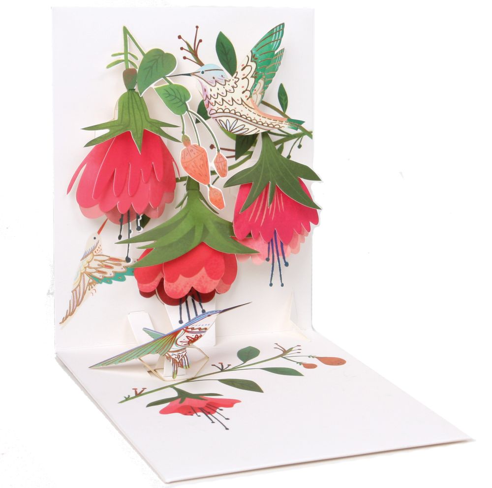 [UP-C-APD-057] 3D Pop-up Card-Hummingbird Birthday