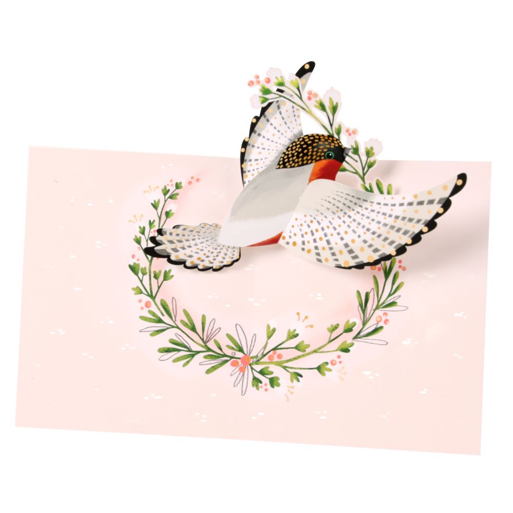 [UP-C-APD-062] 3D Pop-up Card-Finch