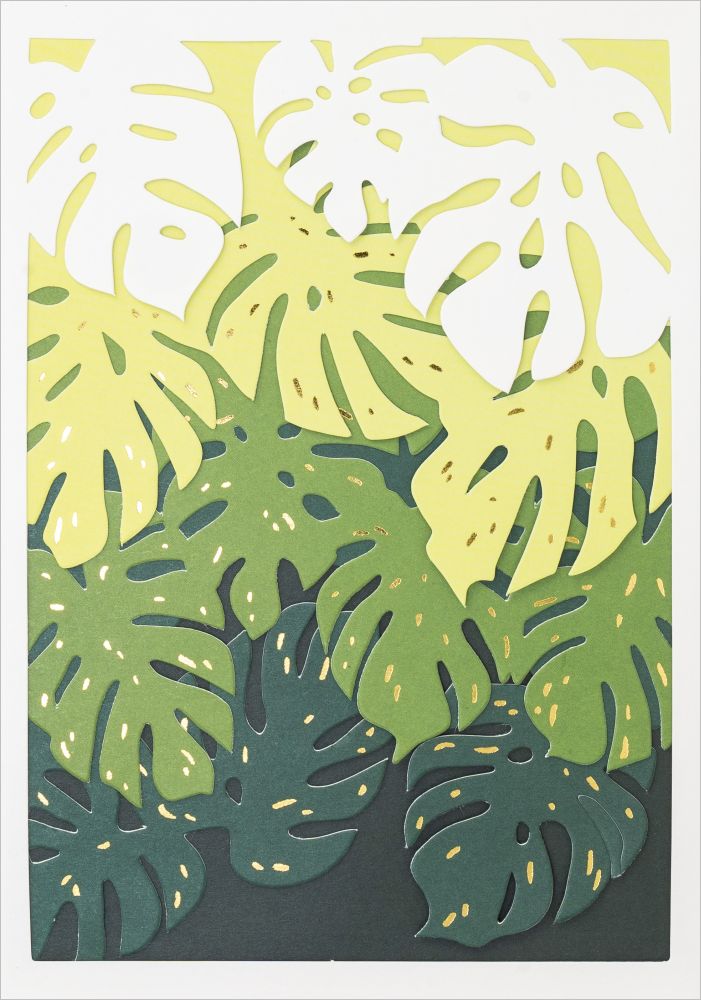 [UP-C-LA041] Layered Die-cut Card-Monstera