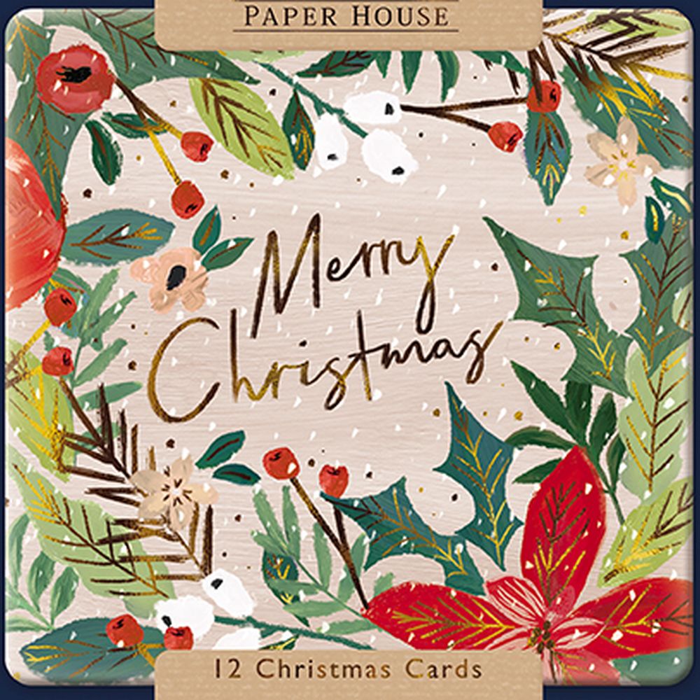 [AL-XCP-PREP0003] Boxed Card Pack of 12-Christmas Floral