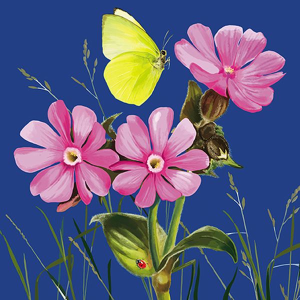 [GB-C-BOT110011] Embossed Card-Pink Flowers