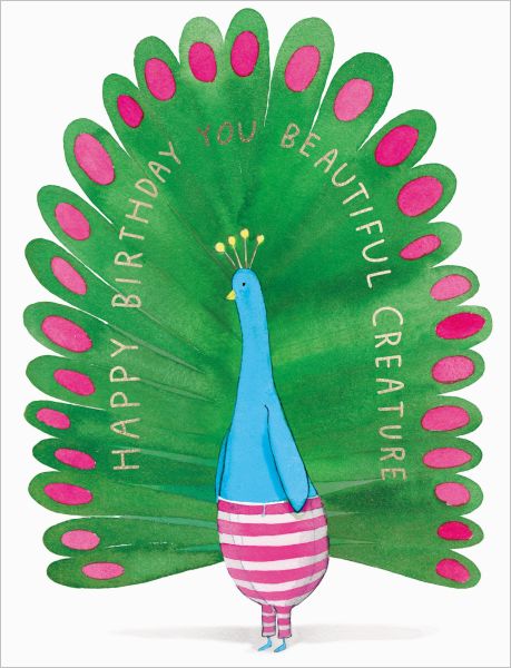 [EF-C-BD0309] Foil Card-Peacock Birthday