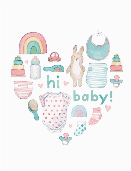 [EF-C-BA0521] Card-Baby Heart
