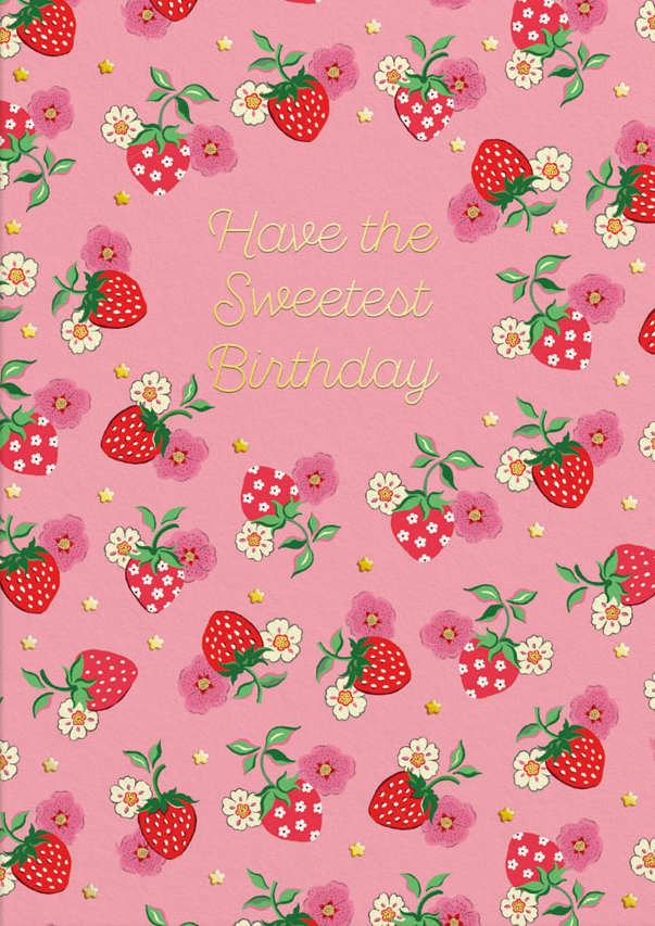 [CK-C-11499] Cath Kidston Card-Birthday Sweetest Strawberry