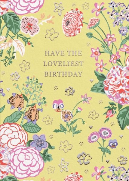 [CK-C-11511] Cath Kidston Card-Birthday Posy Yellow