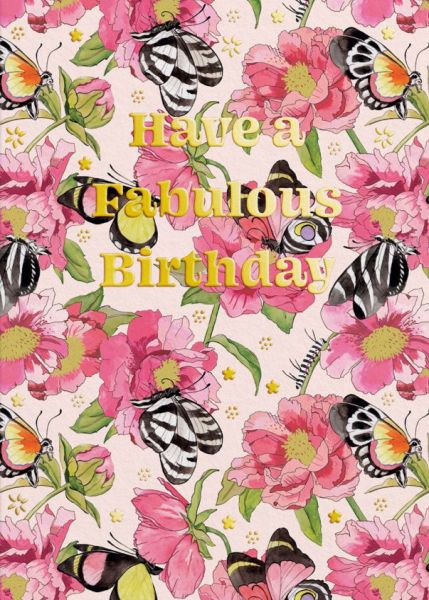 [CK-C-11521] Cath Kidston Card-Birthday Butterflies and Peonies