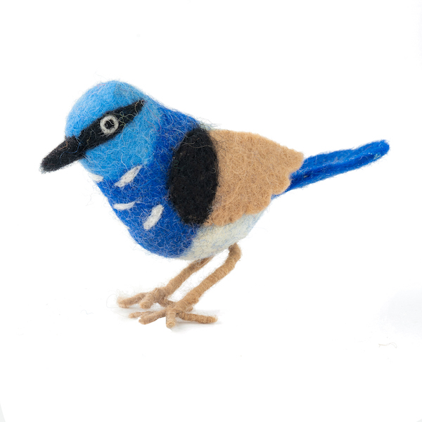 [GI-EC-AB005] Handmade Felt Blue Wren