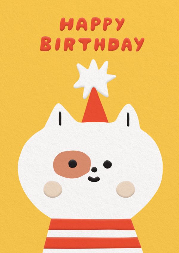 [OD-C-SU10446] Card-Happy Birthday Cat