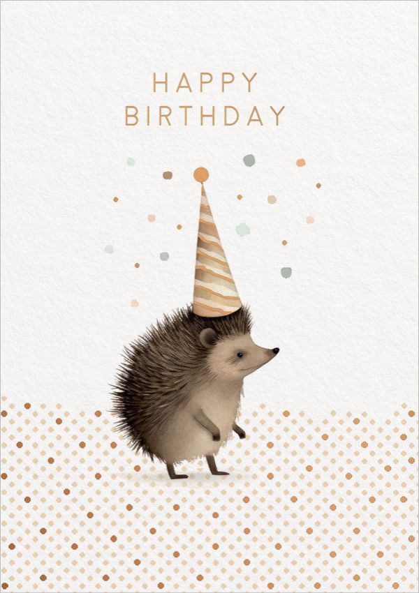 [OD-C-OD11250] Foil Card-Happy Birthday Echidna