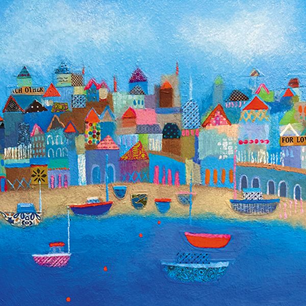 [GB-C-NH0007] Card-Red Boat