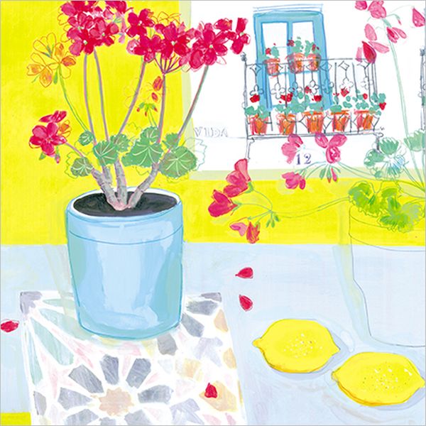 [GB-C-AJ0002] Card-Geranium Balcony, Andalucia