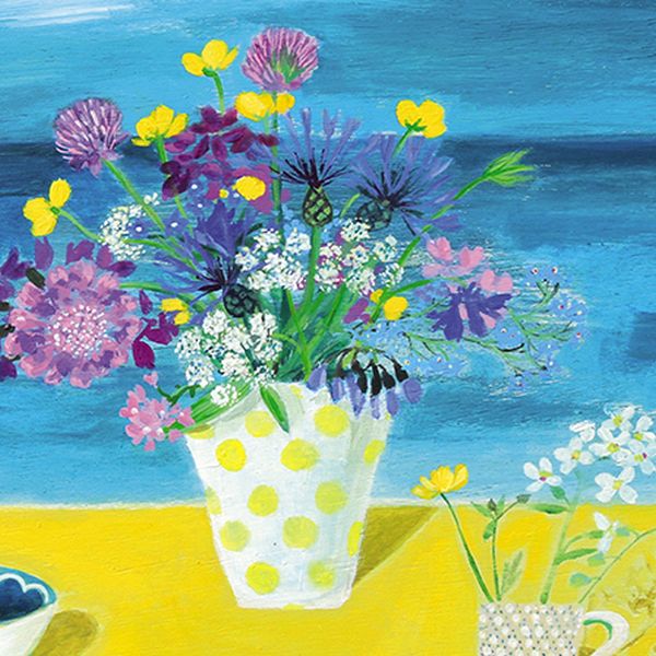 [AL-AJ0007] Card-Yellow Table Summer Sky