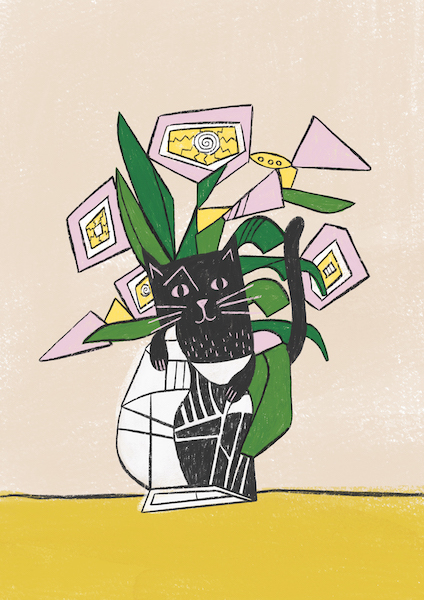 [NG-CC-PP078] Card-Picatso Flowers