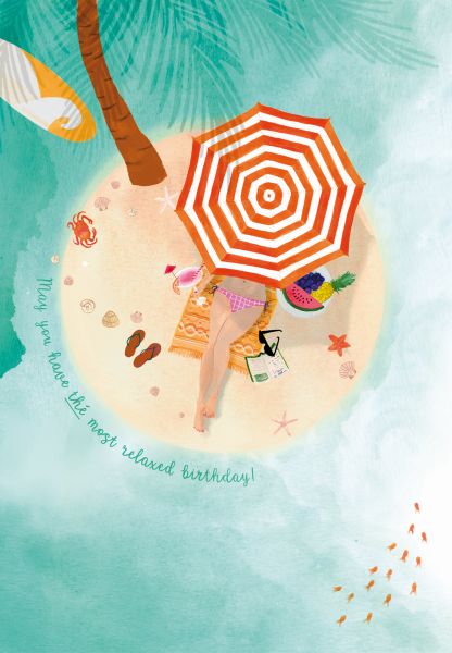 [RD-C-BD078] Card-Beach Birthday Island