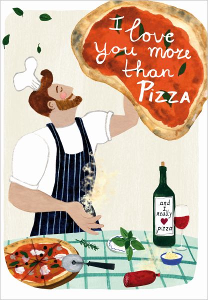 [RD-C-LV042] Card-Love You More Than Pizza