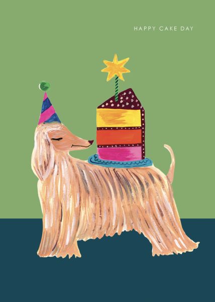 [HC-C-428] Card-Afghan and Cake