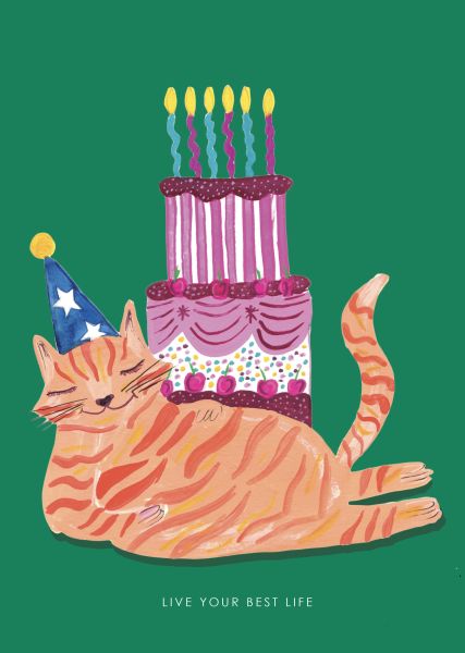[HC-C-432] Card-Fat Cat and Cake