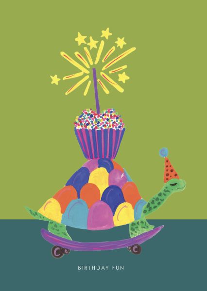 [HC-C-444] Card-Tortoise and Cup Cake