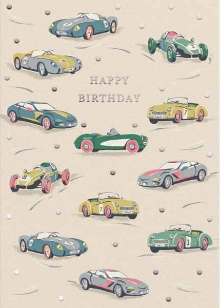 [CK-C-12011] Cath Kidston Foil Card-Race Cars