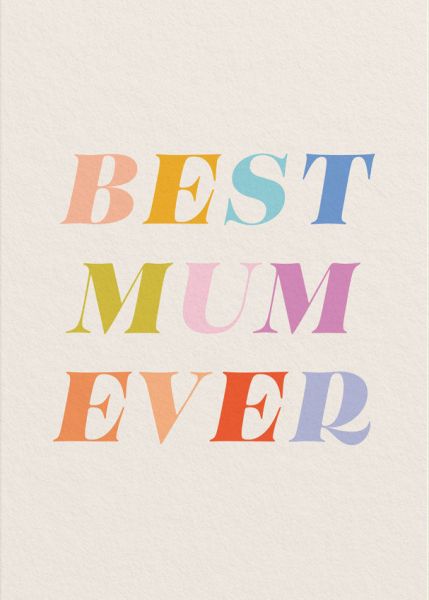 [OD-CMD-ESG10862] Card-Best Mum Ever Typography