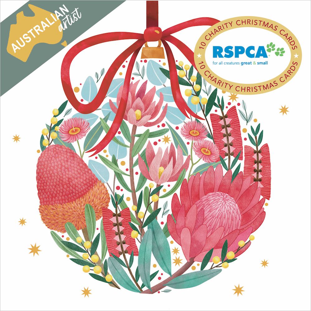 [VE-XCP25007] Christmas Card Wallet-RSPCA-Floral Bauble