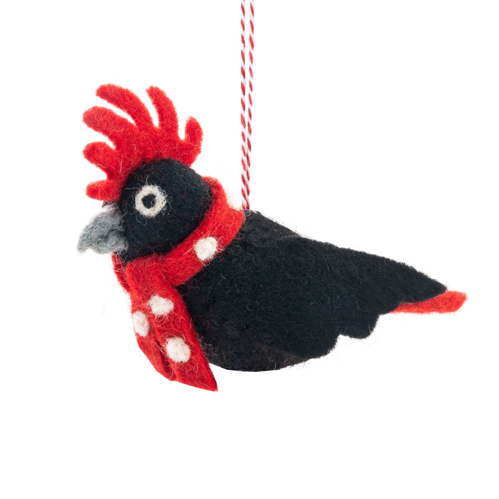 [GI-XD-DAUB008] Charity Decoration-Felt Black Cockatoo Carter