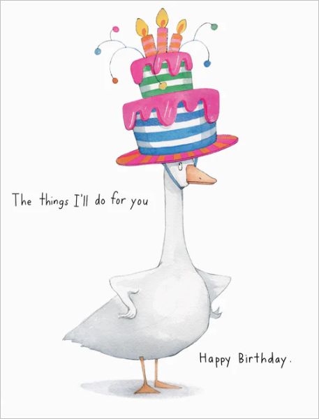[EF-C-BD0318] Card-Goose Cake Hat Birthday
