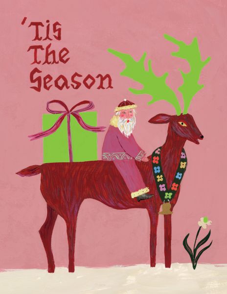 [RC-XC-EMY3129] Card-Santa Riding Reindeer