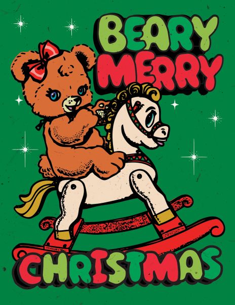 [RC-XC-KSM3153] Card-Bear Rocking Horse