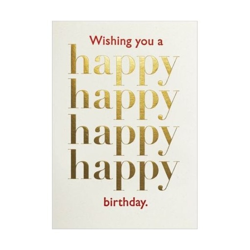 [AV-MC-AP372] Mini Card-Gold Happy Happy Birthday