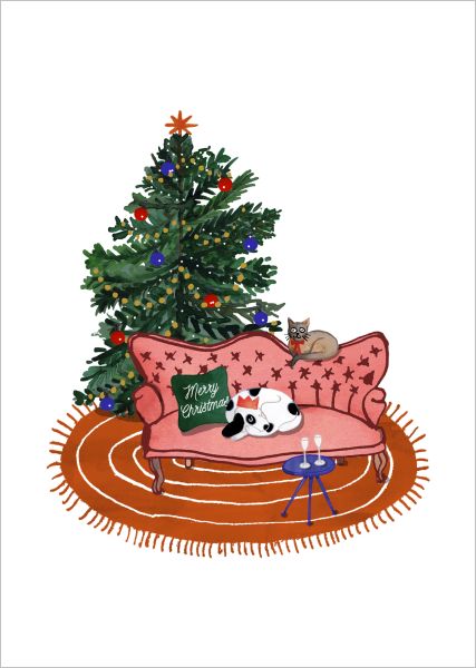 [RD-XC-002] Card-Sofa Cat and Dog