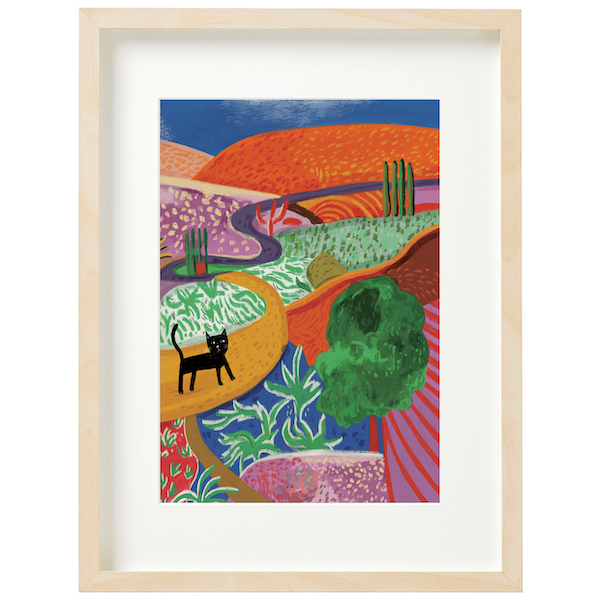 [NG-LW-065] Art Print-Hockney Cat