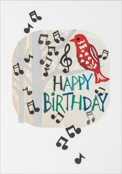 [FO-C-PP013] Laser Cut Card-Bird and Musical Notes