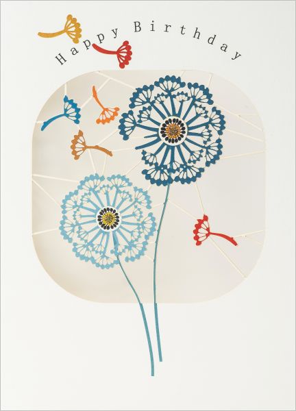 [FO-C-PP135] Laser Cut Card-Birthday Dandelions