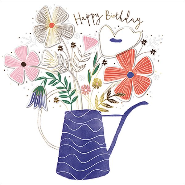[GB-C-FSE0001] Embossed Card-Birthday Flower Jug