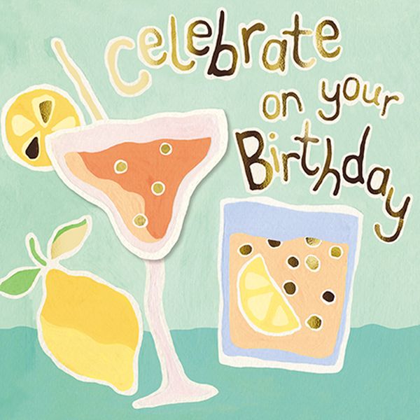 [GB-C-LEM0007] 3D Foil Card-Celebrate Drinks