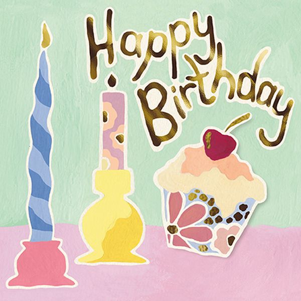 [GB-C-LEM0009] 3D Foil Card-Birthday Cake