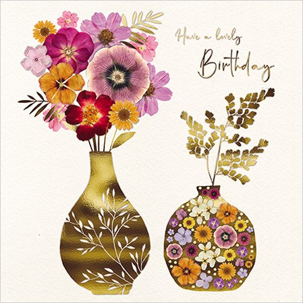 [GB-C-WF0006] Embossed Card-Flower Vases