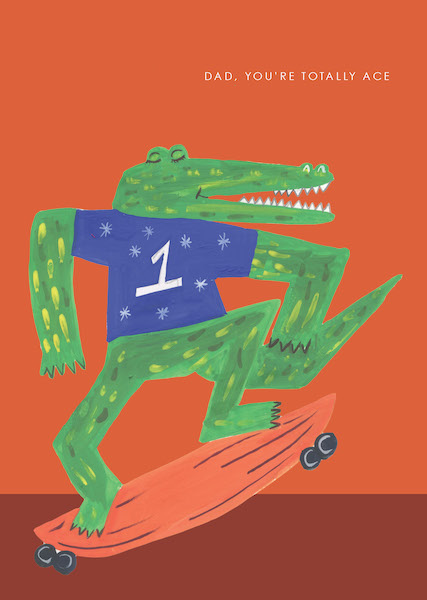 [HC-C-465] Card-Croc On Skateboard