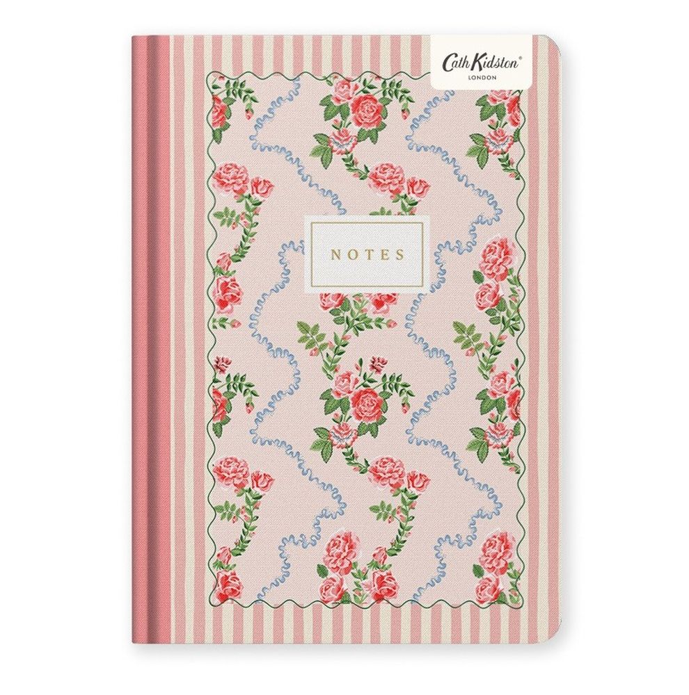 [CK-SN-1-A5-13214] A5 Premium Hard Cover Notebook-Rose Flutter Stripe