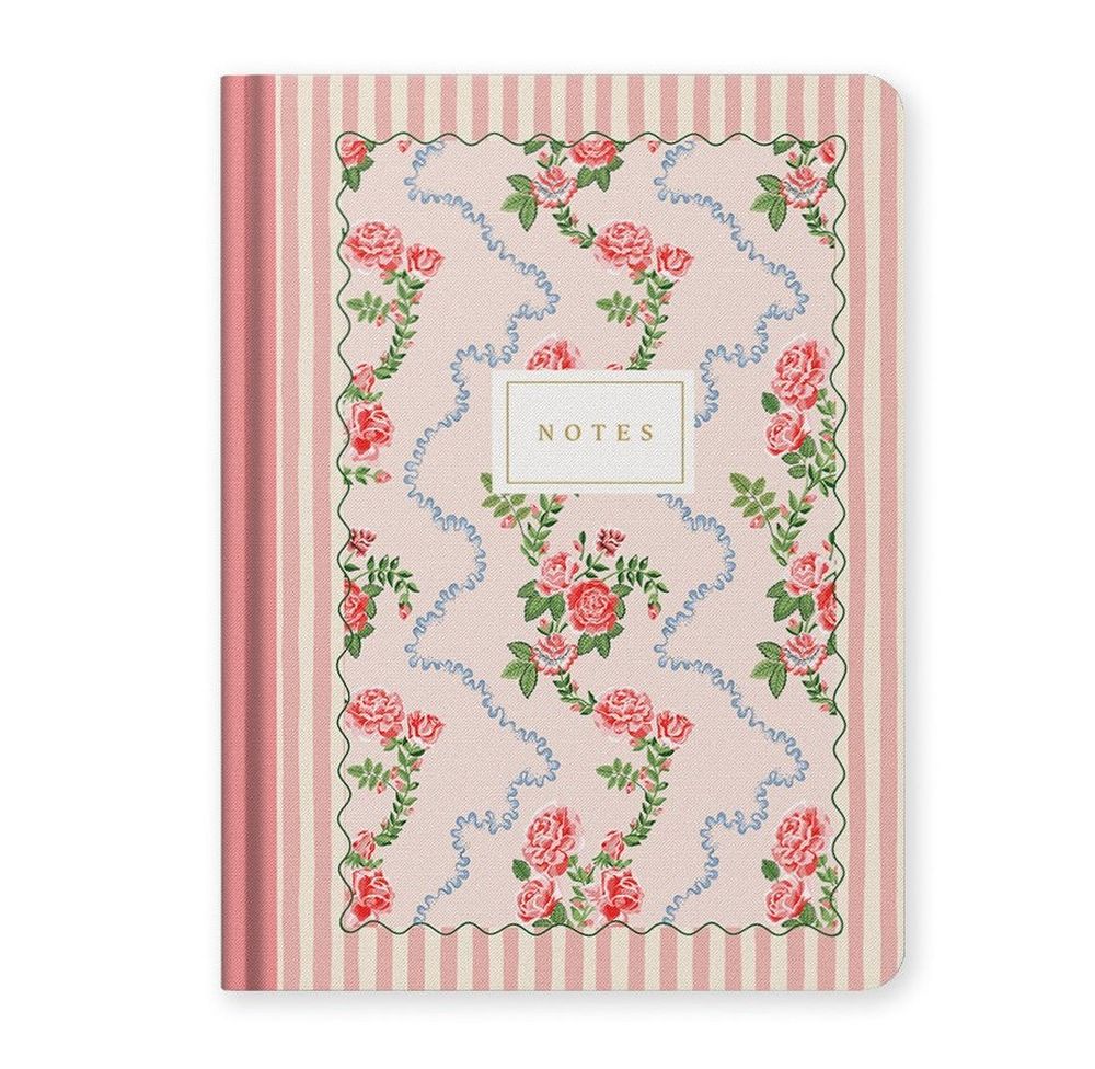 [CK-SN-2-B6-13173] Cath Kidston B6 Premium Hard Cover Notebook-Rose Flutter Stripe