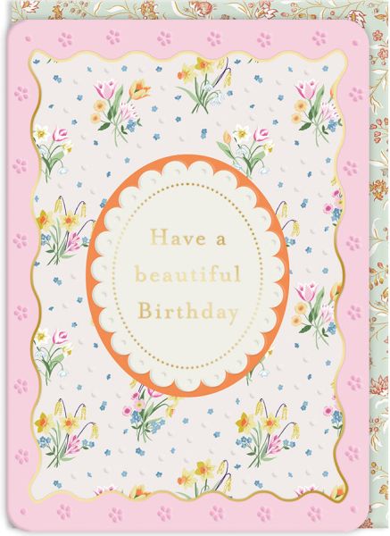 [LA-C-13154] Laura Ashley Foil Card-Spring Posies