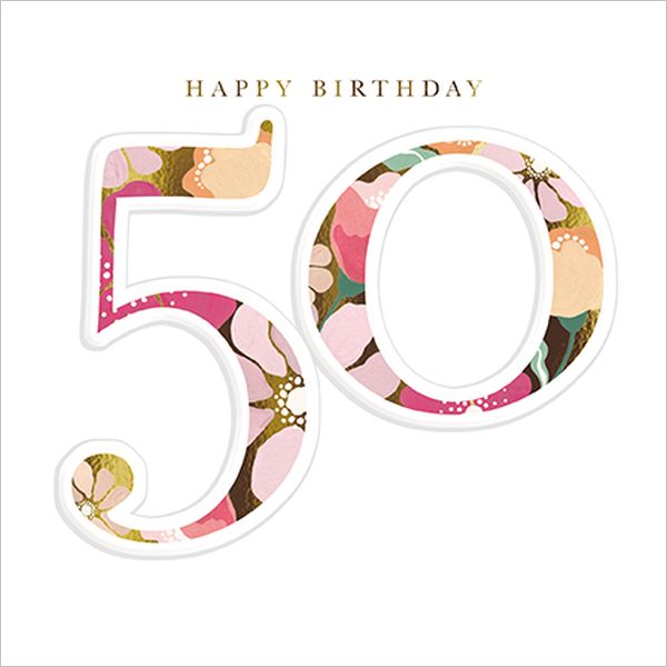 [GB-C-OC0071] Embossed Card-Happy Birthday 50