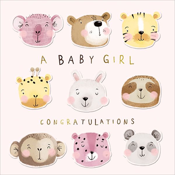 [GB-C-OC0075] Embossed Card-Baby Girl Congratulations